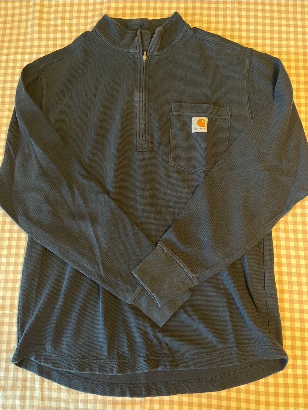 Carhartt Dark Blue Half-Zip Waffle Knit Pullover